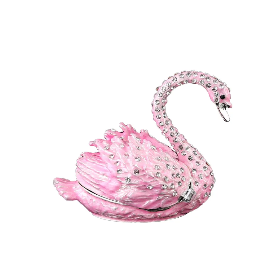 

Enamel Swan Jewelry Box Trinket Box Home Decorations Gifts Storage Organizer for Valuable Accessories Holiday Gift