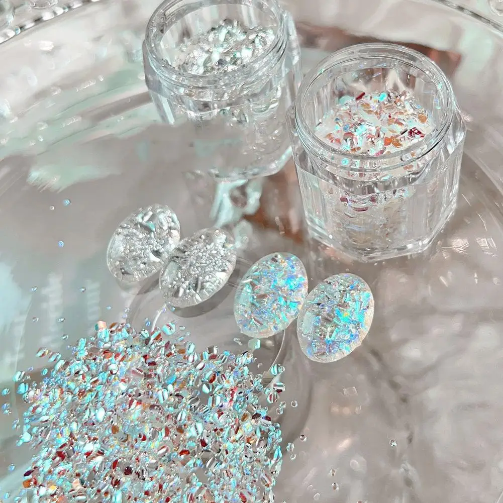 Flasy Ultra-mince hexagone ongles paillettes gros argent 3D vernis irisé bulle décoration Gel paillettes ongles Paillette C0X1