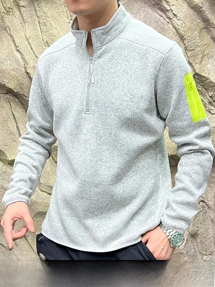 

Мужская трикотажная куртка-флис с молнией серии CV, средний слой, для осенне-зимних видов спорта, из полиэфирного волокна, с длинными рукавами