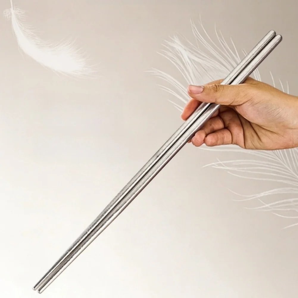 Kitchen Pure Titanium Textured Cooking Chopsticks Extra Long Heat Resistant Anti-Scald Utensil For Deep Frying Hot Pot Home Use