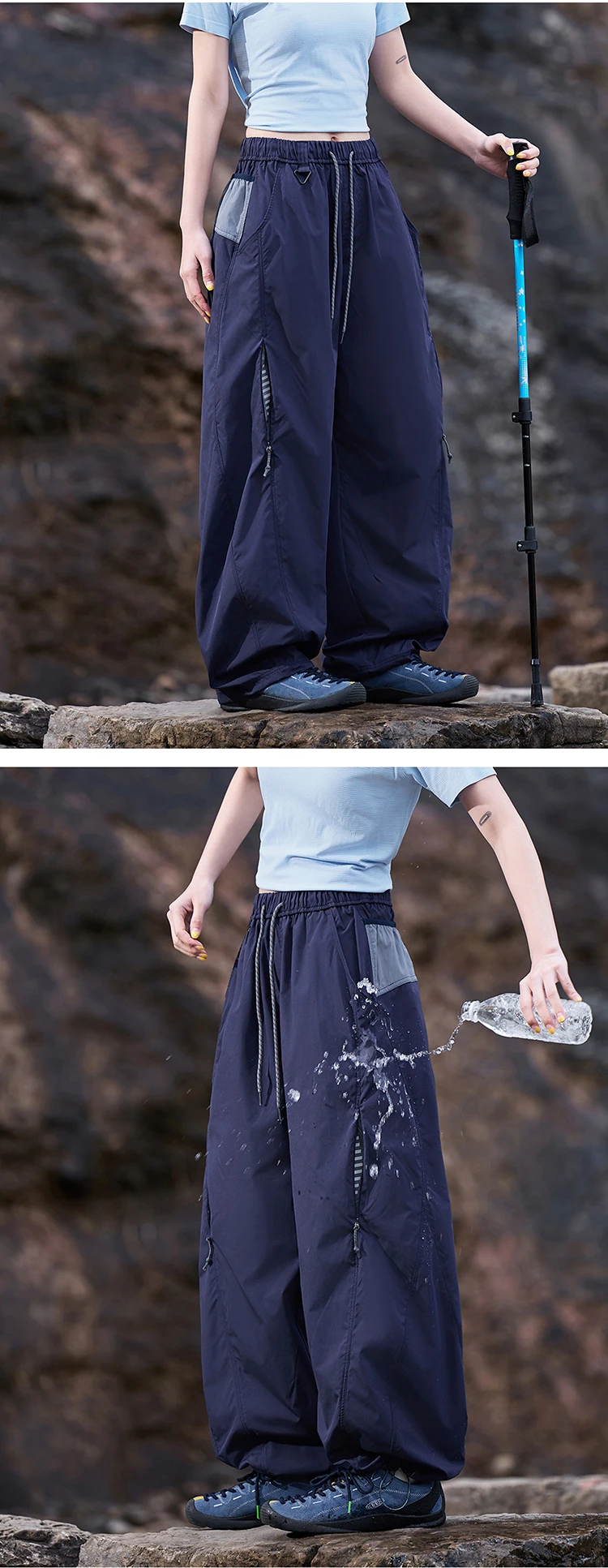 Unisex Outdoor-Wanderhose – Schnell trocknende, locker sitzende Hose mit Kordelzug in der Taille für Camping und Trekking – Detail 11