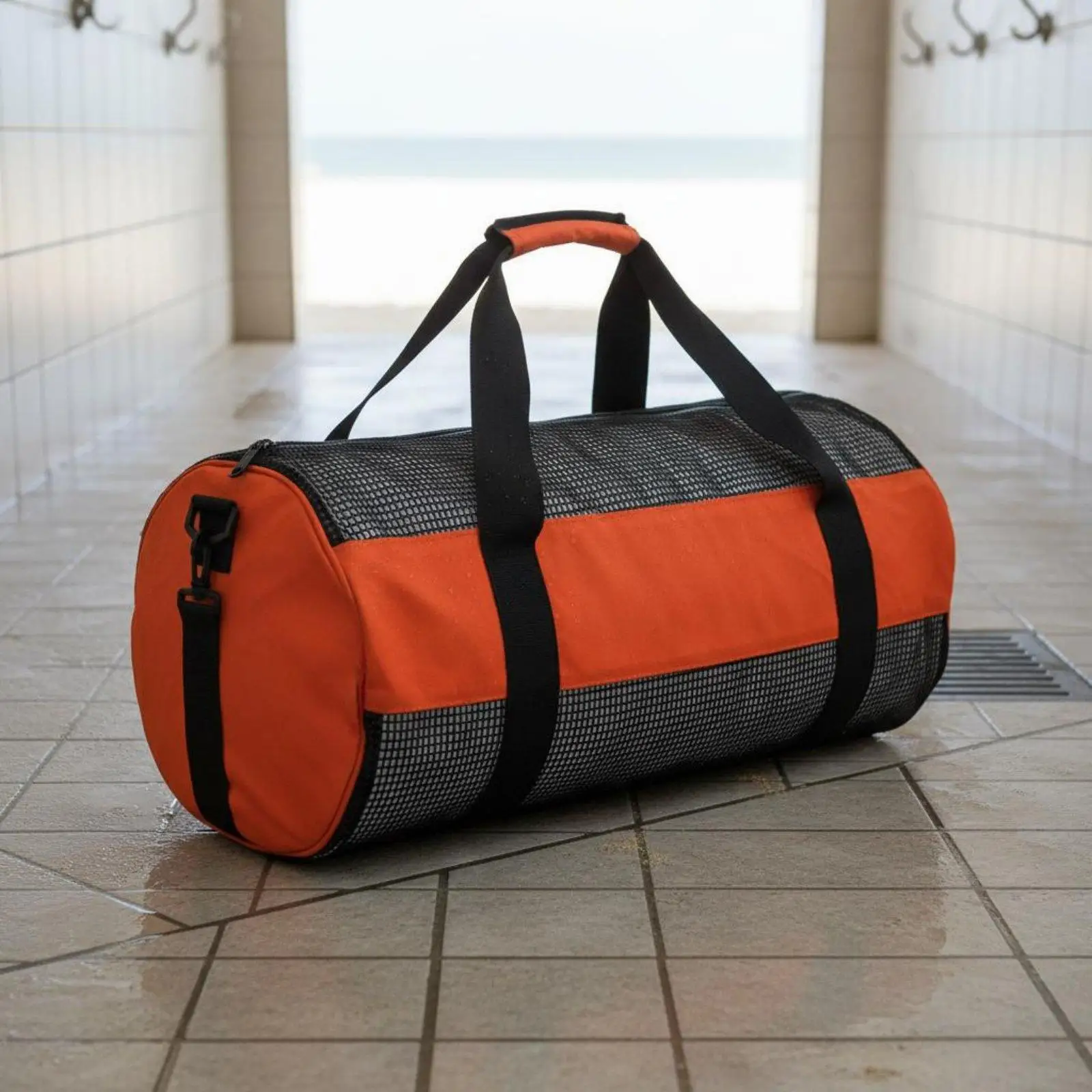 Scuba Gear Duffel Bag Detachable Shoulder Strap Mesh Dive Bag Heavy Duty for Swimmers, Boating, Beach, Pool