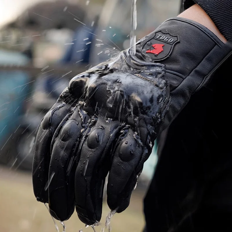 

Premium Goat Leather Motorcycle Gloves Full Finger Breathable Touchscreen Motocross Gloves with Enhanced Grip Wrist Protection