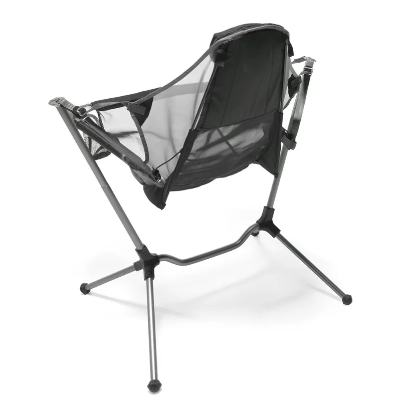 Portable aluminum folding foldable  recliner reclining lightweight outdoor swing stargaze camping rocking chair with cup holder