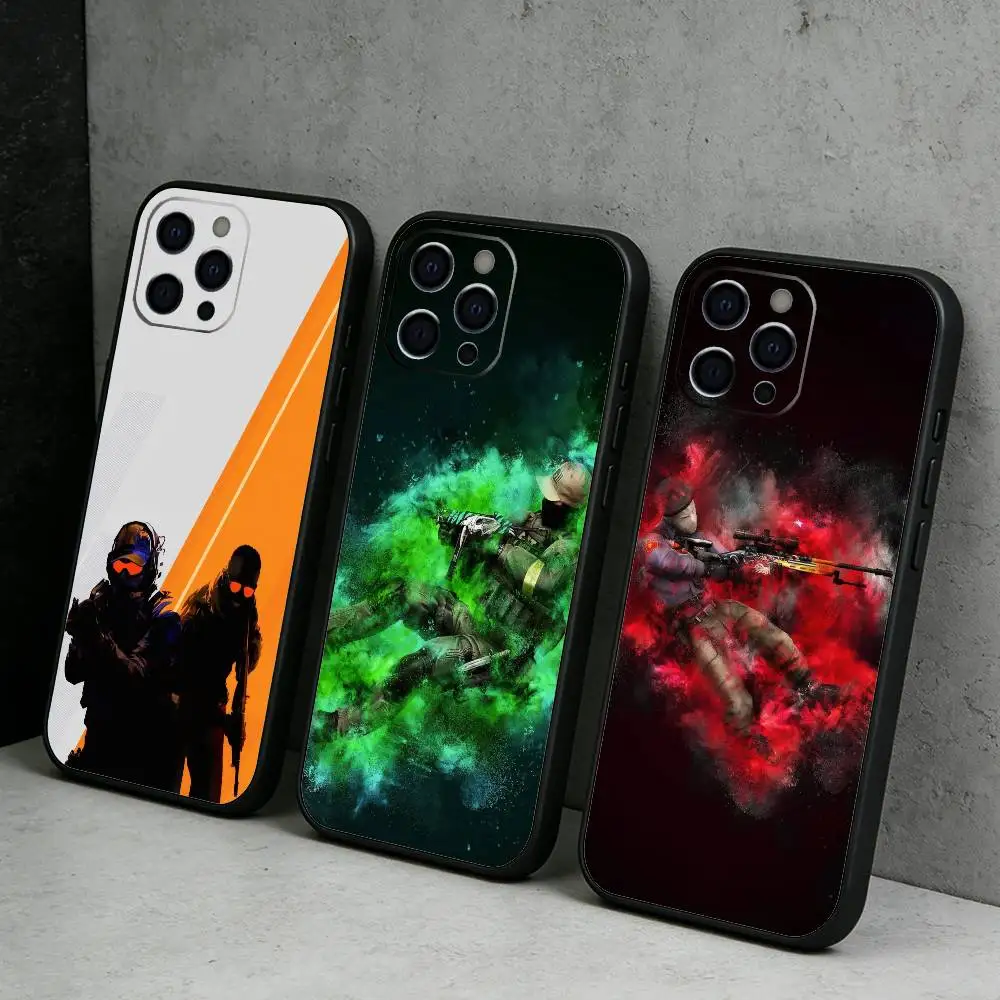 

CS-GO Game C-Counter S-Strike 2 Phone Case For iPhone17,16,15,14,13,12 Plus,Max Soft Silicone Black Cover