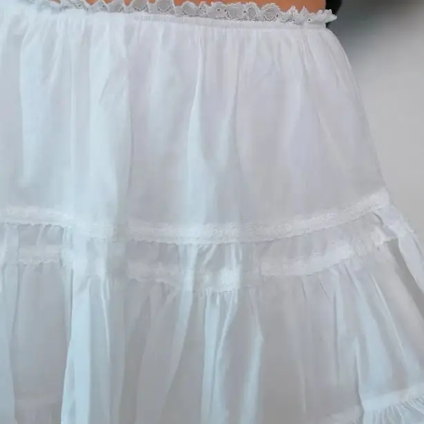 

Y2K Vintage White Mini Skirt Women Summer Lace Patchwork Kawaii Puffy Skirt French Fashion High Waist A-Line Ruffle Short Skirts