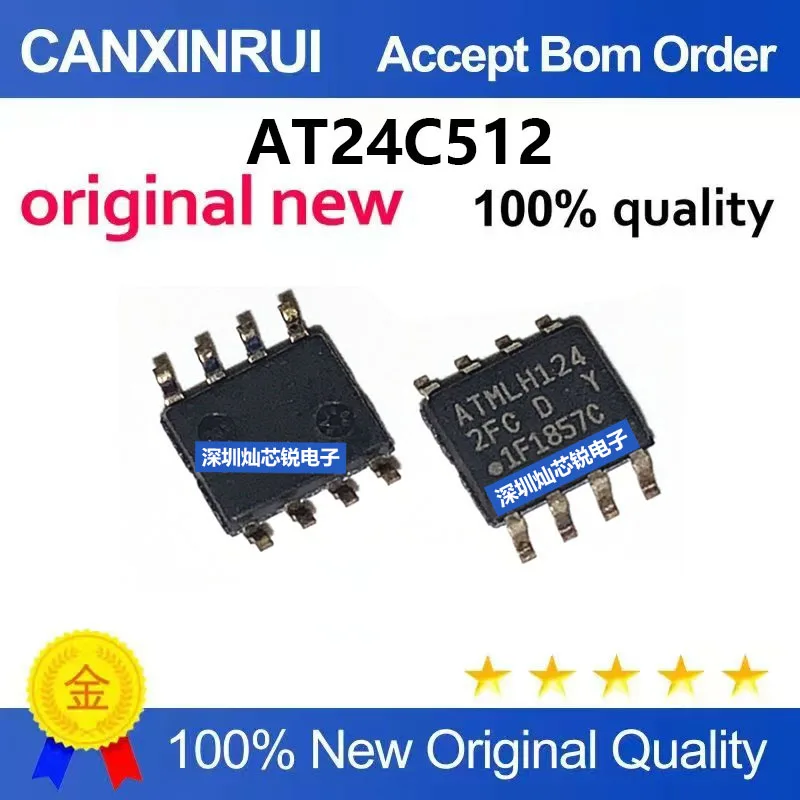 (5-100pieces)Brand new original AT24C512 AT24C512C-SSHD-T 2FCD SMD SOP8 Memory Chip