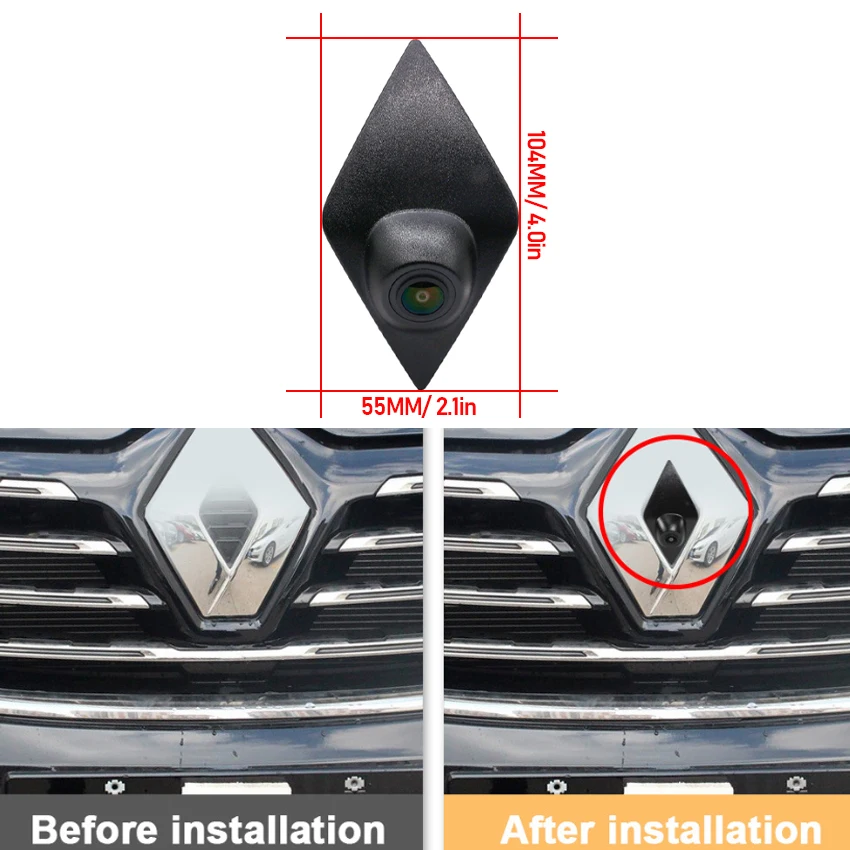 AHD 1080P 170° Car Front View Camera For Renault Megane 2 Clio 4 RS Master 3 Kadjar Scenic Twingo Fluence Captur Trafic Fisheye - view 2