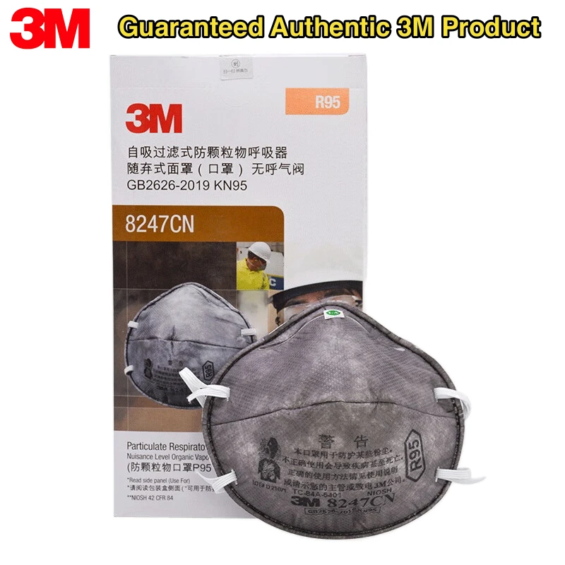 3M 8247CN R95 Activated Carbon Mask Respirator Disposable Particulate Masks Protect against organic vapor odors and particulate