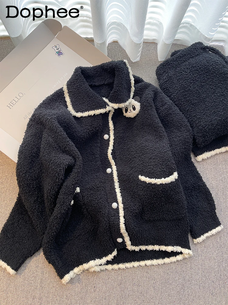 pigiama-di-peluche-dolce-ragazza-carina-stile-coreano-donna-autunno-inverno-pile-caldo-spesso-sciolto-casual-set-di-capispalla-per-la-casa