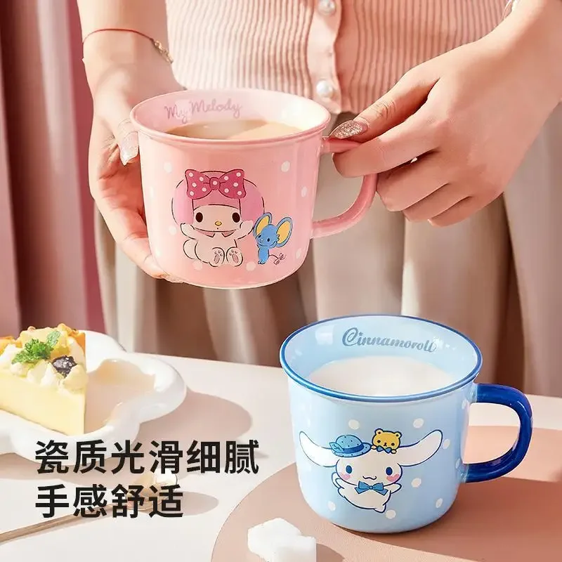 

Sanrio Kuromi Cinnamoroll Anime Kawaii Ceramic Mug Cute Cartoon My Melody Drinking Cup Breakfast Coffee Cup Gifts for Girls