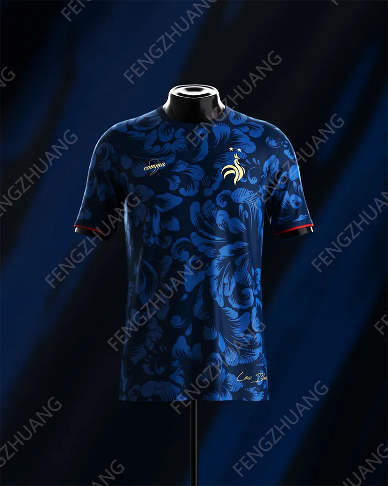 

France Les Bleus Jersey 2024/25 Newest Man Outdoor Quick Dry Soccer Jersey Summer Classic Casual Loose Exercise Jersey Tee