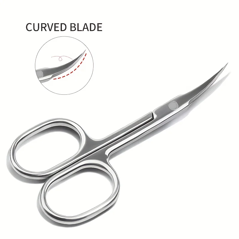 2 Stück ultradünne Präzisions-Manikürescheren aus Edelstahl, Mehrzweck-Trimm-Scheren für Augenbrauen, Wimpern und abgestorbene Haut – Detail 2