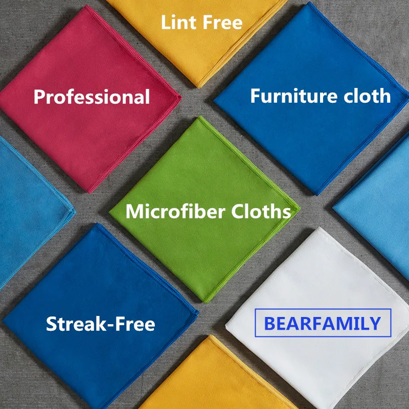 BEAR FAMILY 2PCS Household Dust Remove Cleaning Cloth Silverware Wipes Non-scratch Home Rag Microfiber Towel Housework Rags