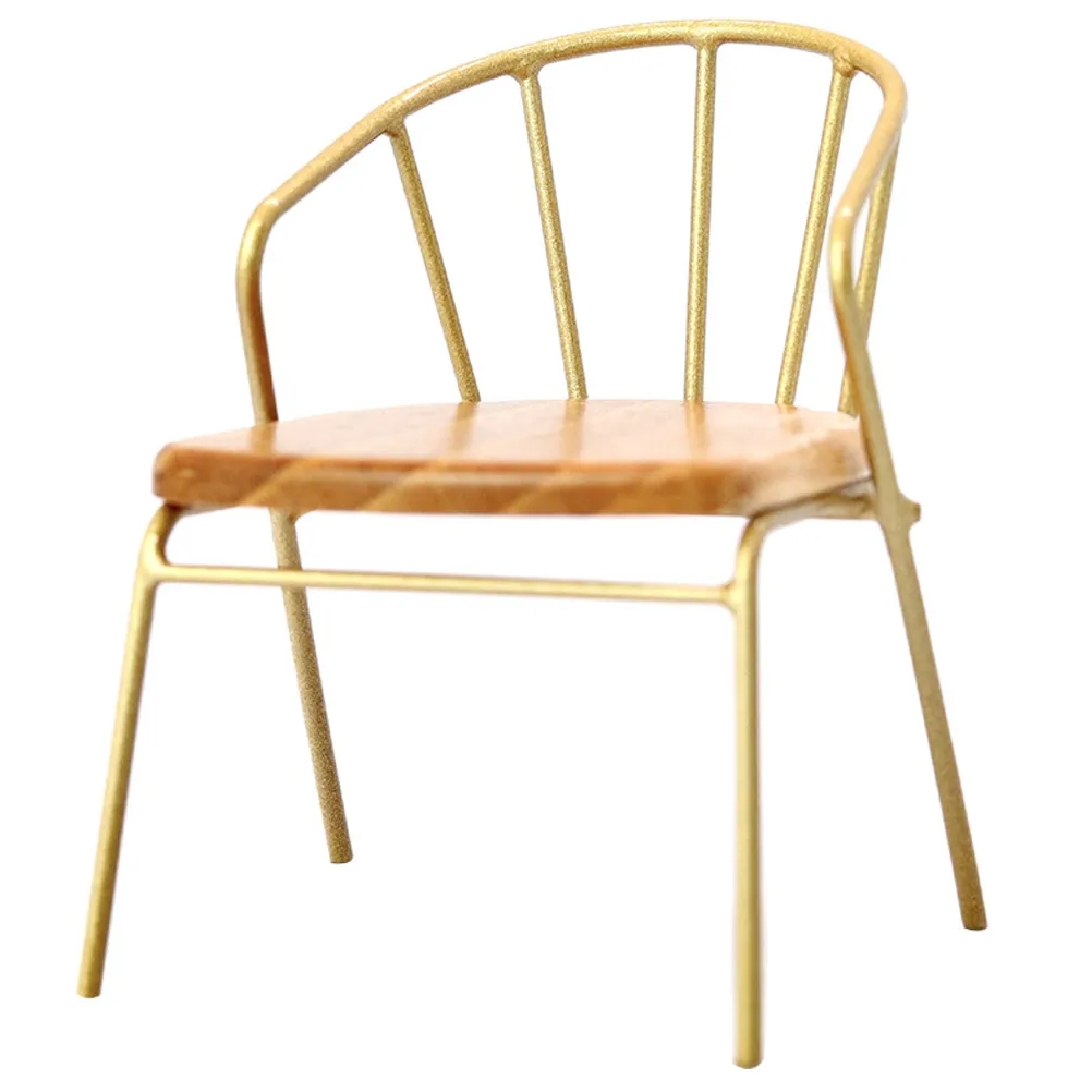 Miniature Yellow Backrest Chair Decorative Mini House Furniture Accessory Realistic Wear-Resistant Landscaping Delicate Mini