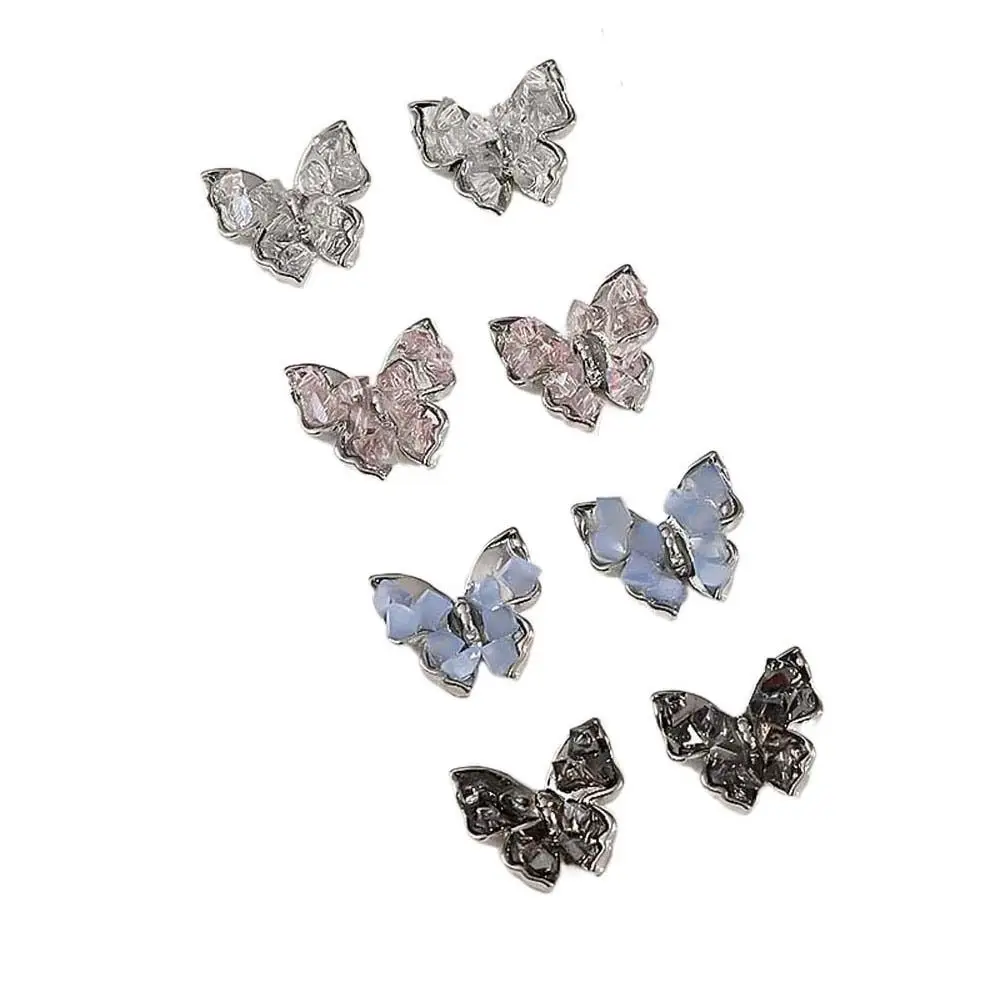 4Pcs/set Nail Art Supplies Butterfly Nail Decorations DIY Nail Art Drills Alloy Nail Charms Butterfly Nail Accessories