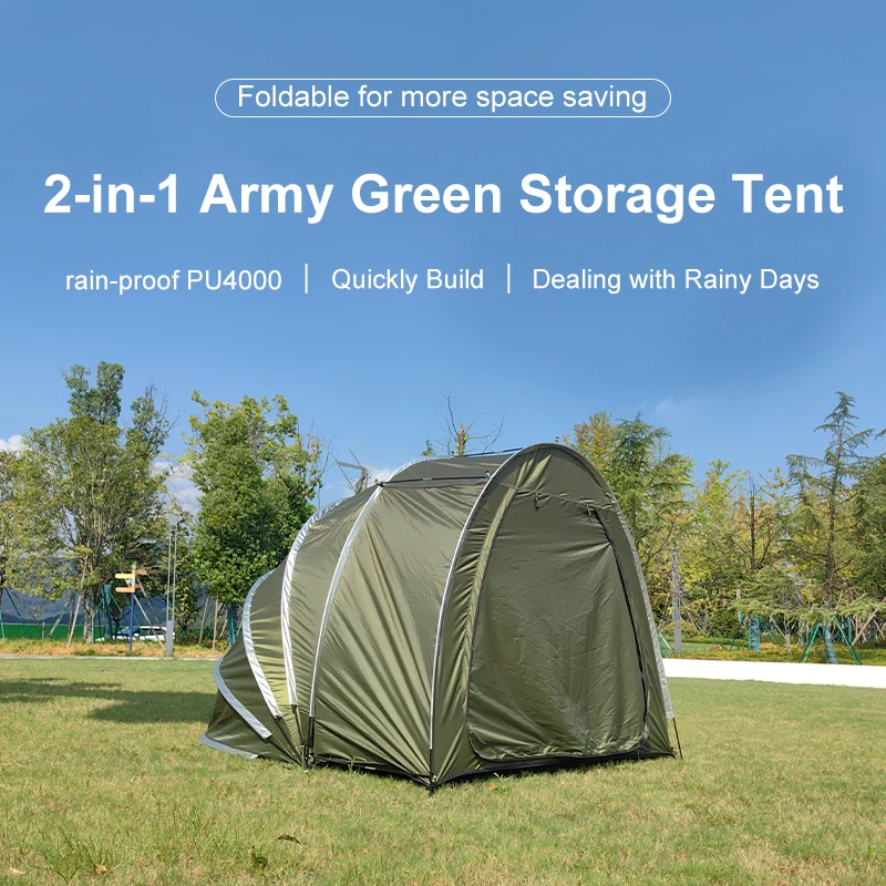 Outdoor Protection Bike Storage Cover Tent Scooter Shelter,2 in 1 Outdoor Patio Furniture tent, Motorcycle Storage,Tools Storage