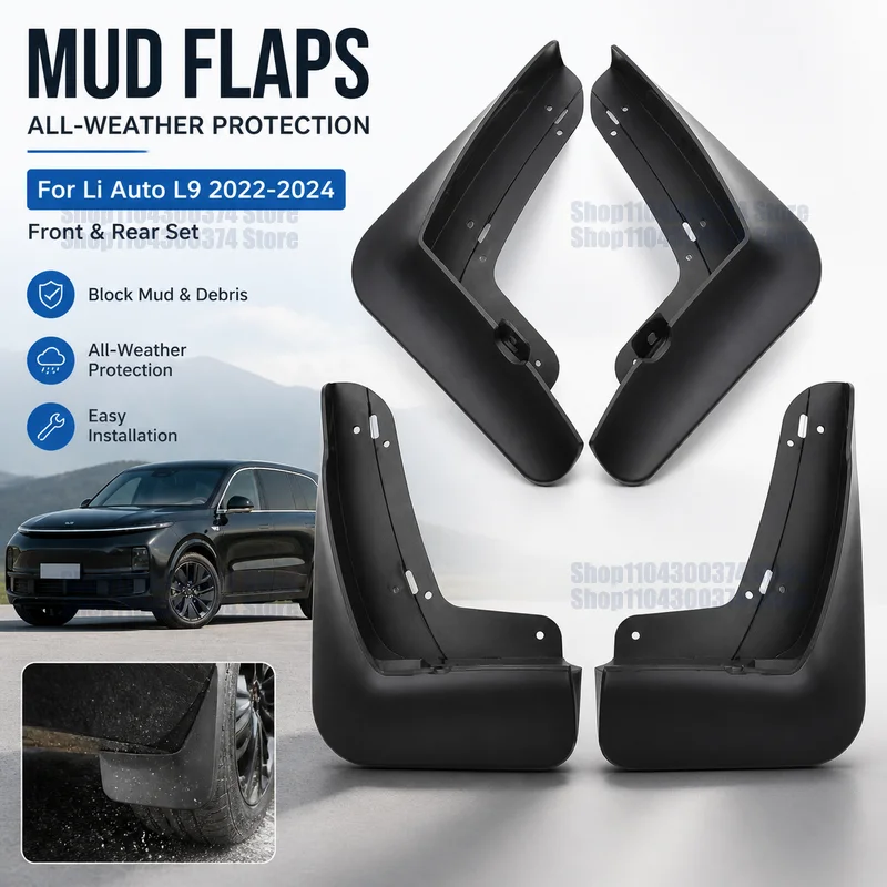 Mud Flaps For Li Auto L9 2022-2024 Fender Mudguard Mud Flaps Guard Splash Flap Mudguards Car Accessories