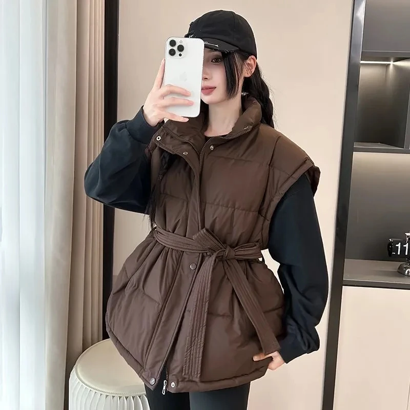 

Новинка 2025, осенне-зимний элегантный женский хлопковый жилет с длинными рукавами, дизайнерский женский хлопковый жилет для отдыха, куртка