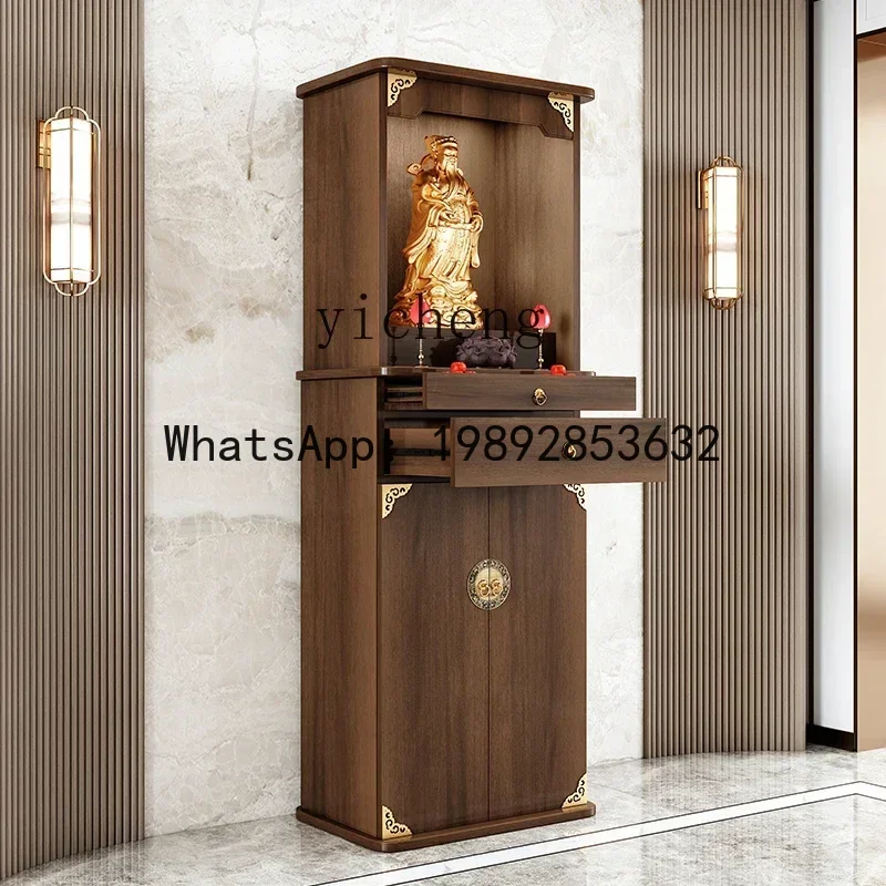 household modern style God of Wealth cabinet new Chinese vertical cabinet Shentai cabinet light luxury offering table