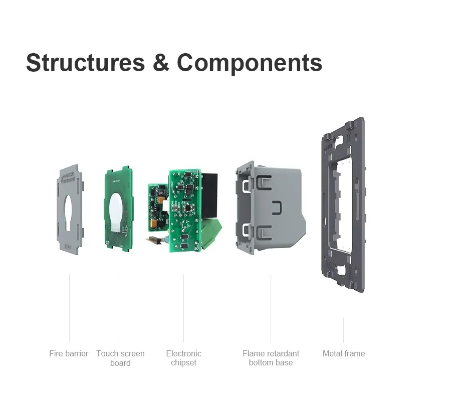 LIVOLO DIY EU Standard EC Smart Switches Voice Control 2.4 GHz WiFi,Tempered Crystal Glass Work with Google Home, Amazon Alexa