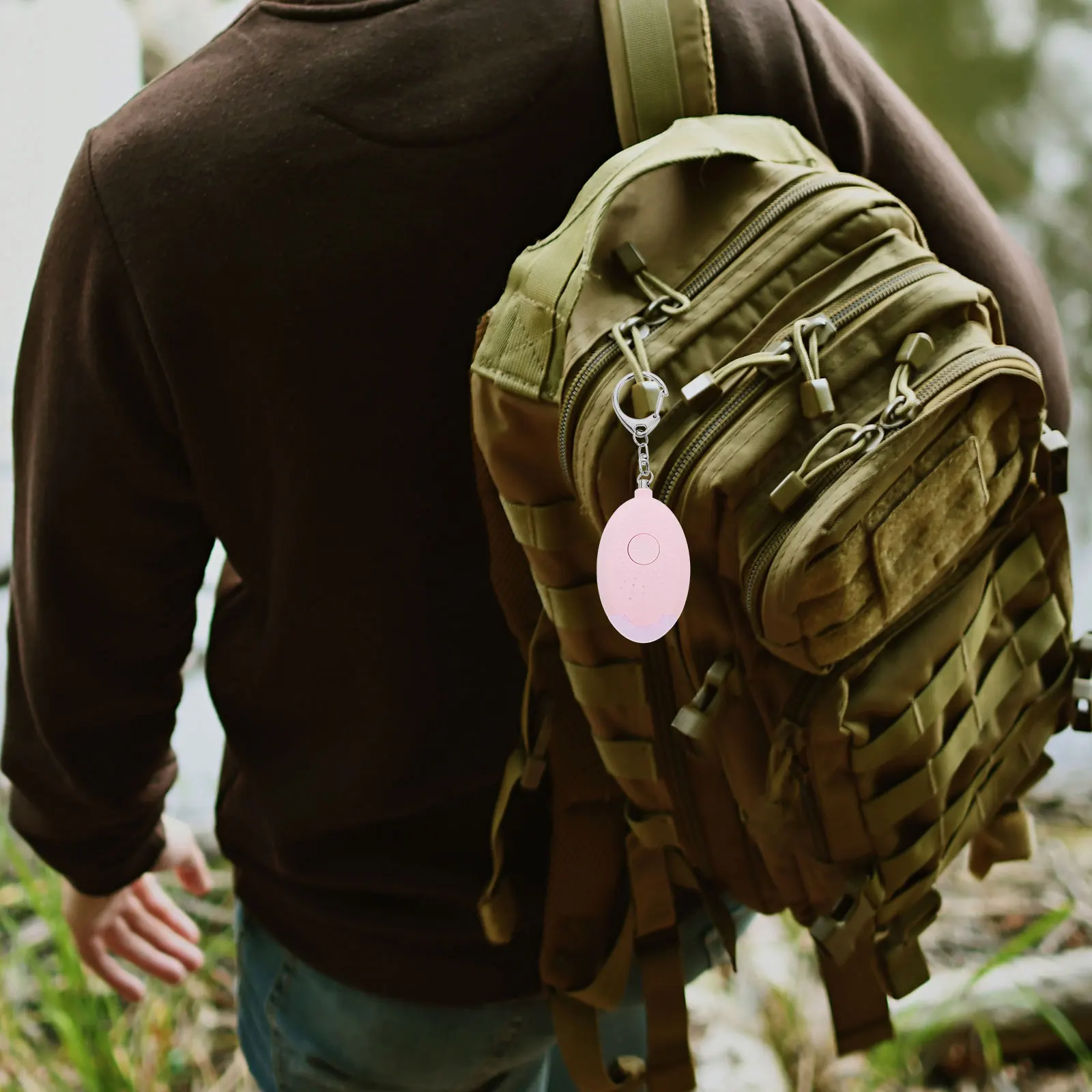 

2 PCS Personal Safety Alarm ABS 130dB Siren LED Keychain Anti Emergency Security for