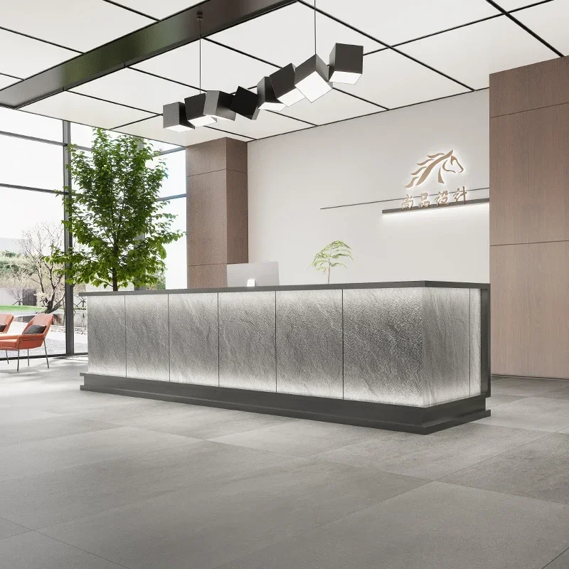 

ss newHotel Homestay Property Paint Office Bar Counter Cashier Company Hall New Chinese Front Desk Reception Paint