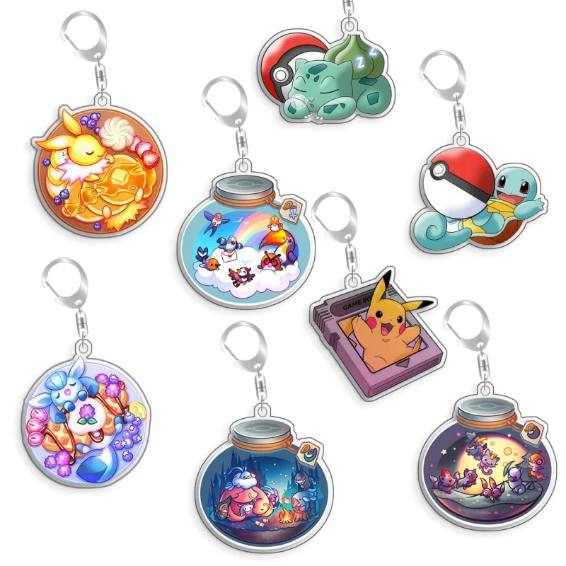 

Акриловый брелок-подвеска ручной работы с персонажами Покемон: Эльф, Цикчу, Сквиртл, Джолтеон, Бульбазавр, Вапореон. Милый мультяшный аниме-подарок, 5 см.