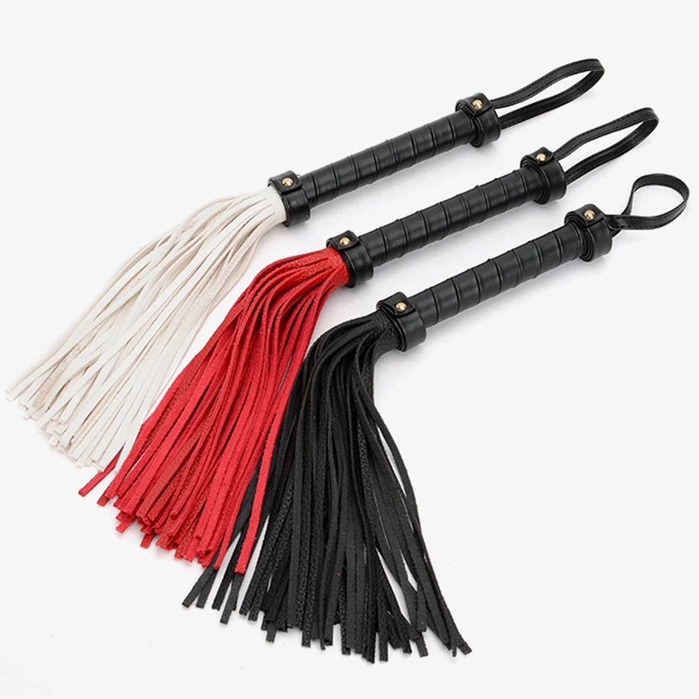 PU Leather Slap Horse whip,Handmade Deluxe Anti Slip Handle Riding Crop Horse whip 50CM