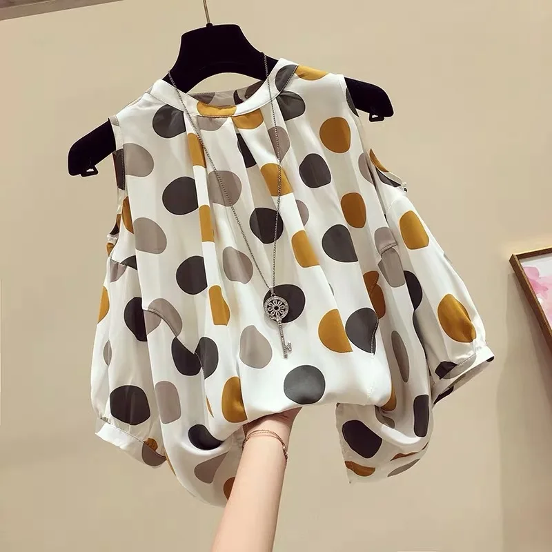 Women Summer Tops Tees Sexy Vintage Hole Dots Casual Short Sleeve Shirt Ruffles T Shirts Loose Casual Tees