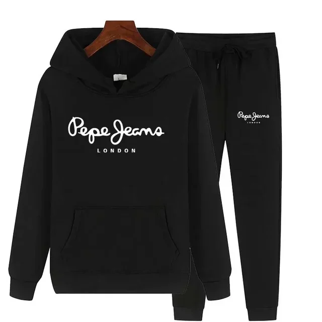 Conjunto Deportivo de 2 Piezas para Mujer, Pepe Jeans London Print 2026, Sudadera con Capucha + Pantalones Deportivos, Ropa Casual de Calle, Otoño Invierno