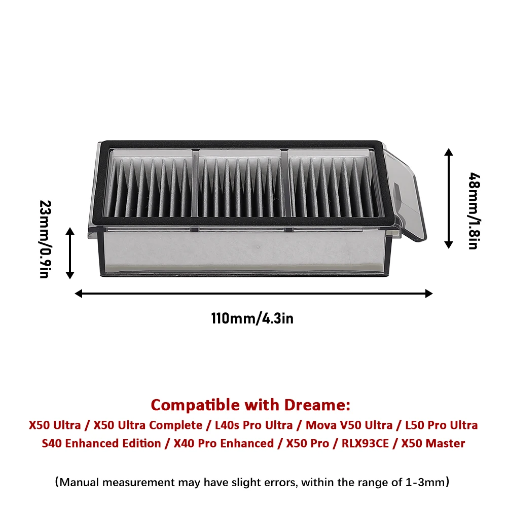 Für Dreame X50 Pro/X50 Ultra/X50 Master/L40S Pro Ultra/L50 Pro Ultra/MOVA V50 Ultra Haupt- und Seitenbürsten, Filter, Wischmopps und Staubbeutel – Detail 3