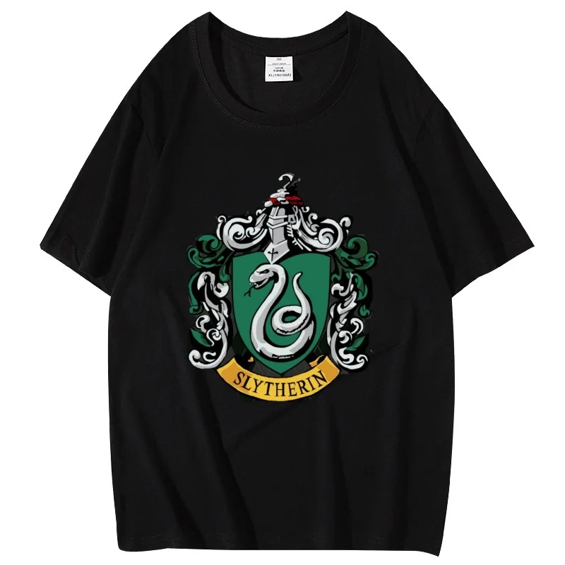 Camiseta de Moda Estilo Harry Potter Hecha de Algodón Puro, Prenda Base para Verano e Invierno, Cómoda y Transpirable
