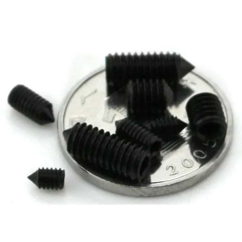 

M12 M10 M8 M6 M5 black alloy steel hex socket cone point set screws grub screws headless screws hardware474