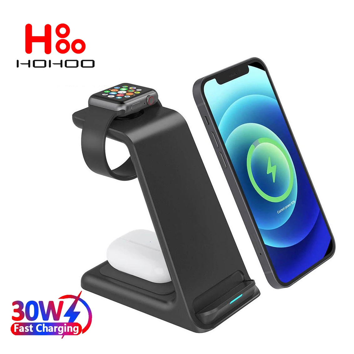 

3 In 1 Wireless Charger Stand For Samsung Galaxy S24 23 22 iPhone 15 14 13 12 IWatch AirPods 3 Station Dock Fast Charger Holder