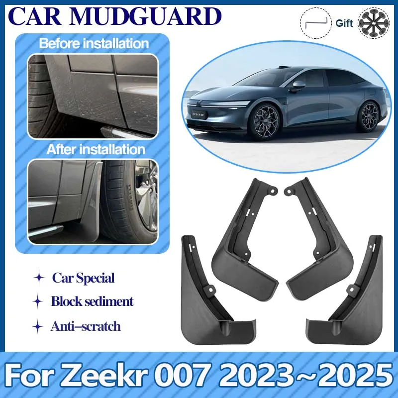 

Car Mudflap For Zeekr 007 2023 2024 2025 Anti-scratch Mud Guard Flap Splash Front Rear Wheel Fender Protect MudGuard Accessories