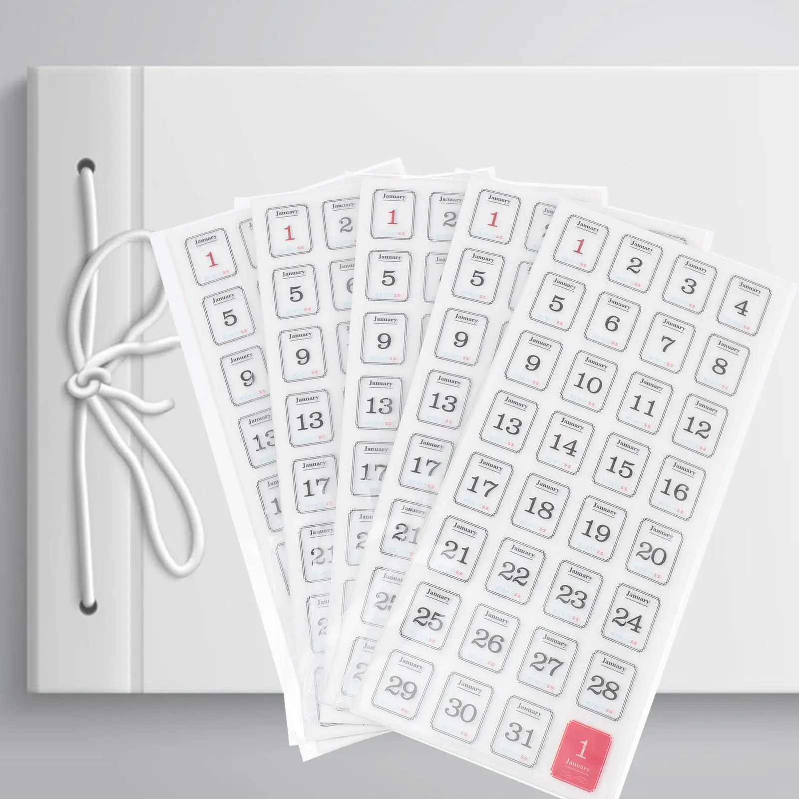 

60Pcs Calendar Stickers Daily Plan Handbook Labels Monthly Calendar Tabs Paper Hand Account Sticker for Scrapbook Journal Marker