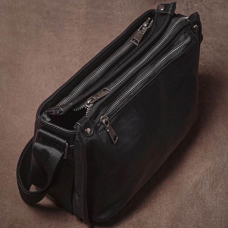 GURO High Quality Men's Genuine Leather Shoulder Bag Casual Trendy Crossbody Bag Luxury Messenger Bag Natural Cowhide Sling Bags - view 4