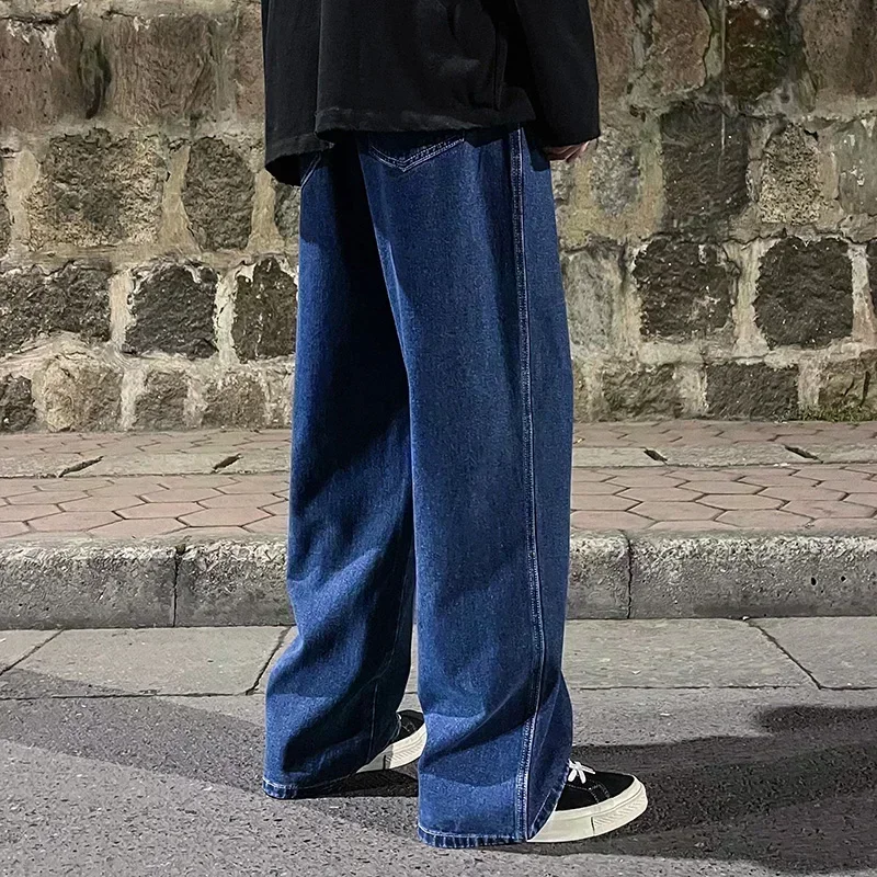 2025 Primavera/Estate stile coreano gamba dritta Lyocell Jeans moda uomo versatile pantaloni larghi e sottili da uomo lavati retrò