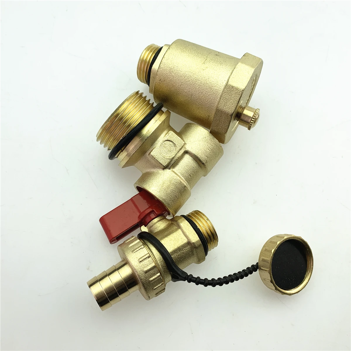 ชั้นความร้อน Manifold End 1นิ้วด้านนอกลวดสามหางชิ้นอัตโนมัติท่อไอเสีย Manifold วาล์วสีแดงและชุดสีฟ้า