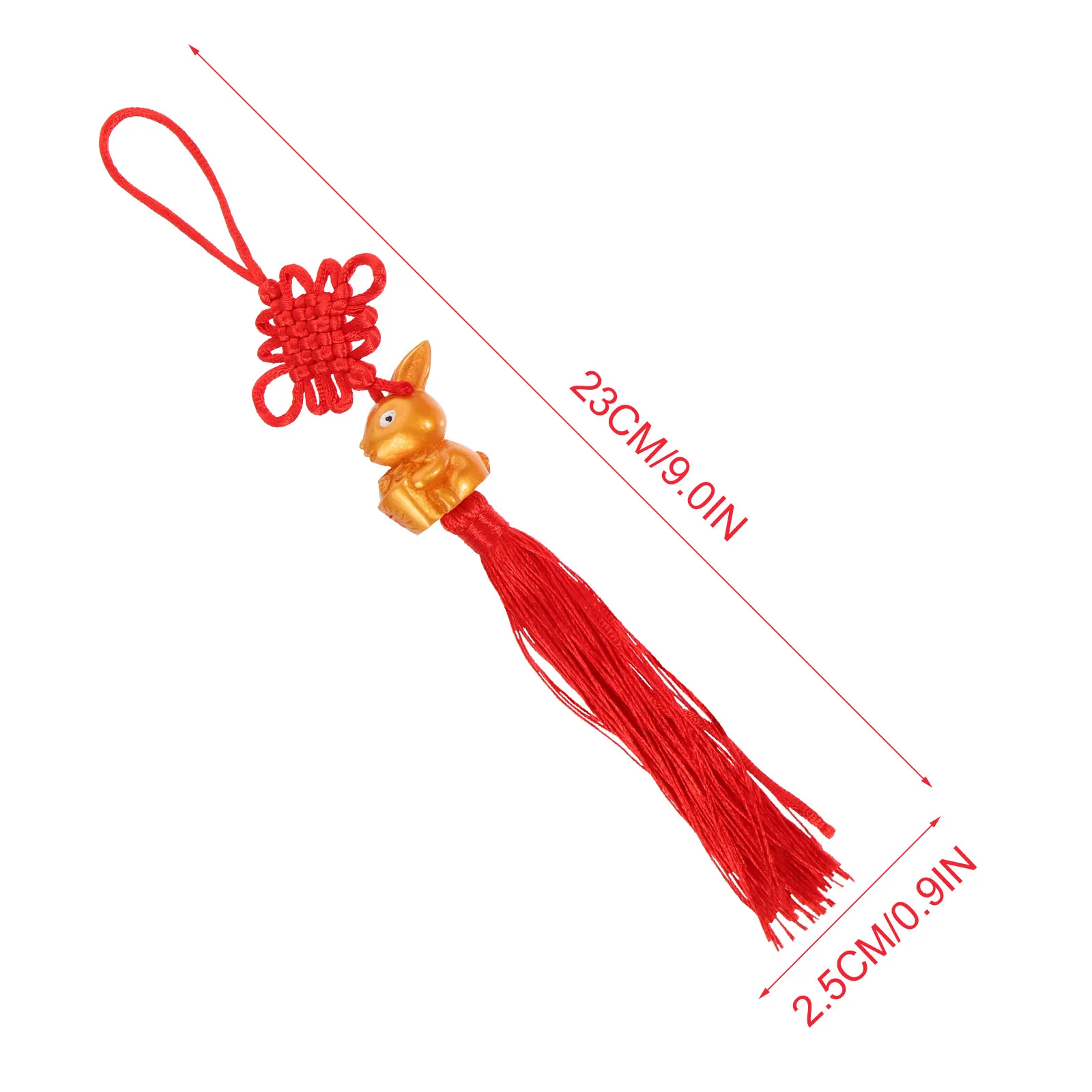 4Pcs Chinese Style Rabbit Pendant with Red Knot Tassel New Year Decor for Home Shop Office Restaurant School Door Window Wall