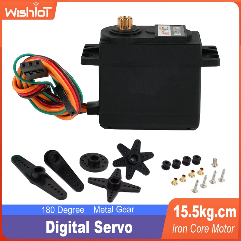 

15.5kg.cm Digital Servo Metal Gear Position Feedback 500-2500μs 180° Motor For 1/8 1/10 RC Cars Boat Airplane Robot FS5115M-FB