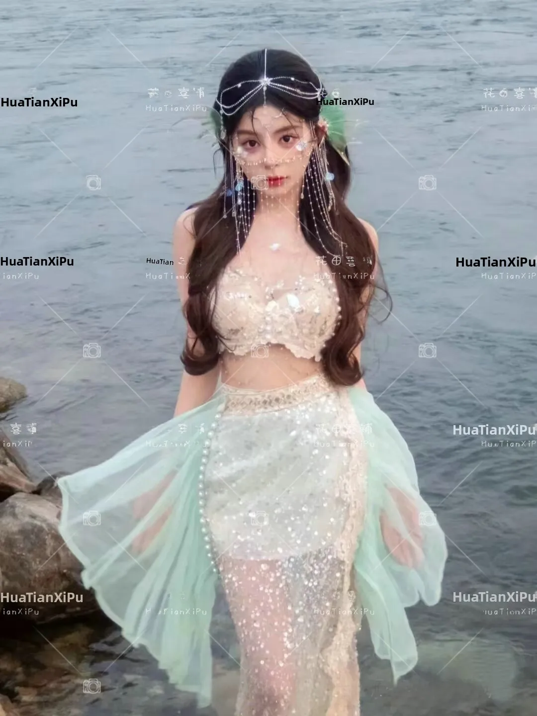 

Princess Mermaid 2026 New Heavy Work High Definition 3D Costume Fashionable Beach Travel Photography Women's Ethnic Wear