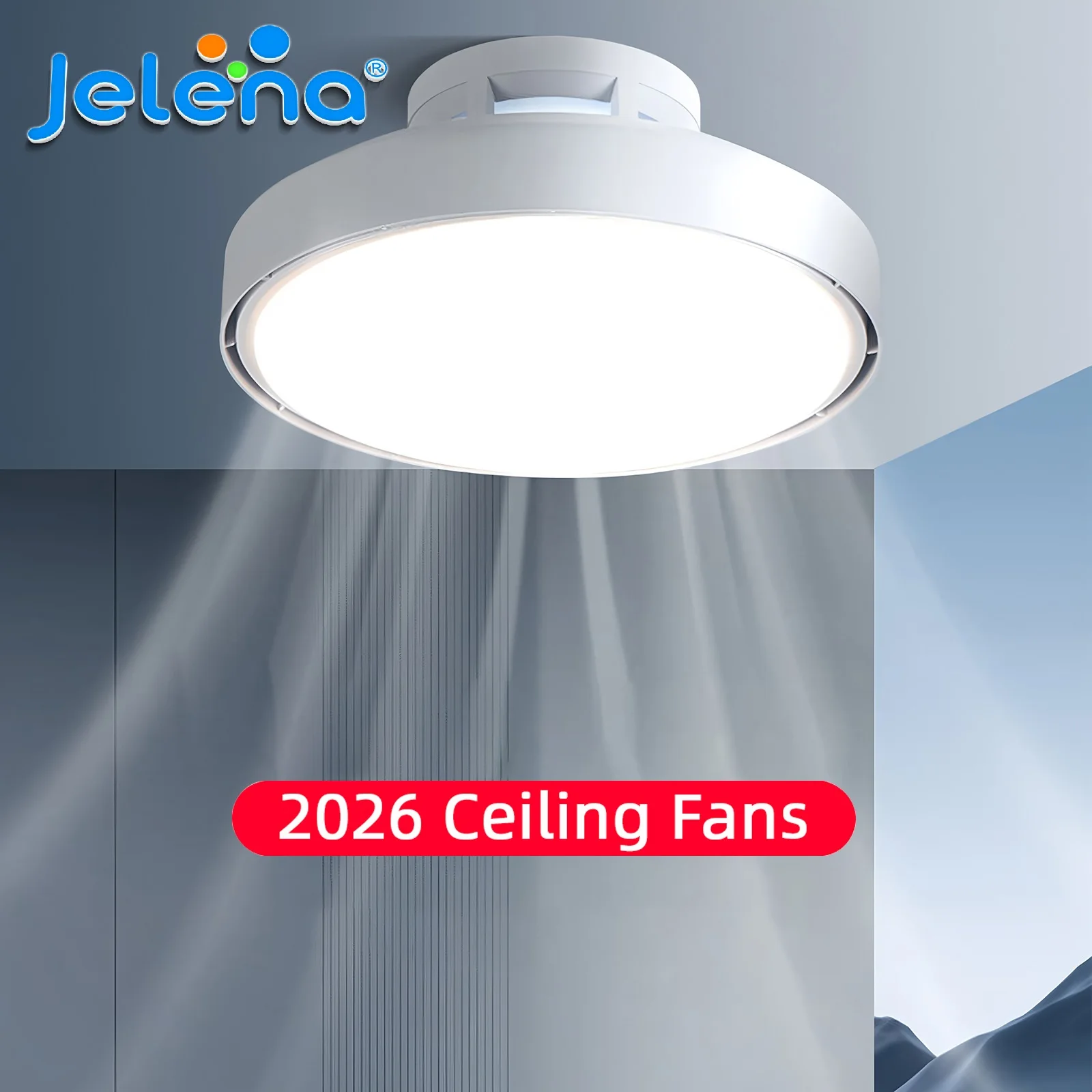 Lámpara de ventilador regulable redonda de montaje empotrado, ventiladores de techo inteligentes con luces, aplicación de control remoto, ventilador de 6 velocidades, lámpara LED sin aspas, dormitorio, hogar