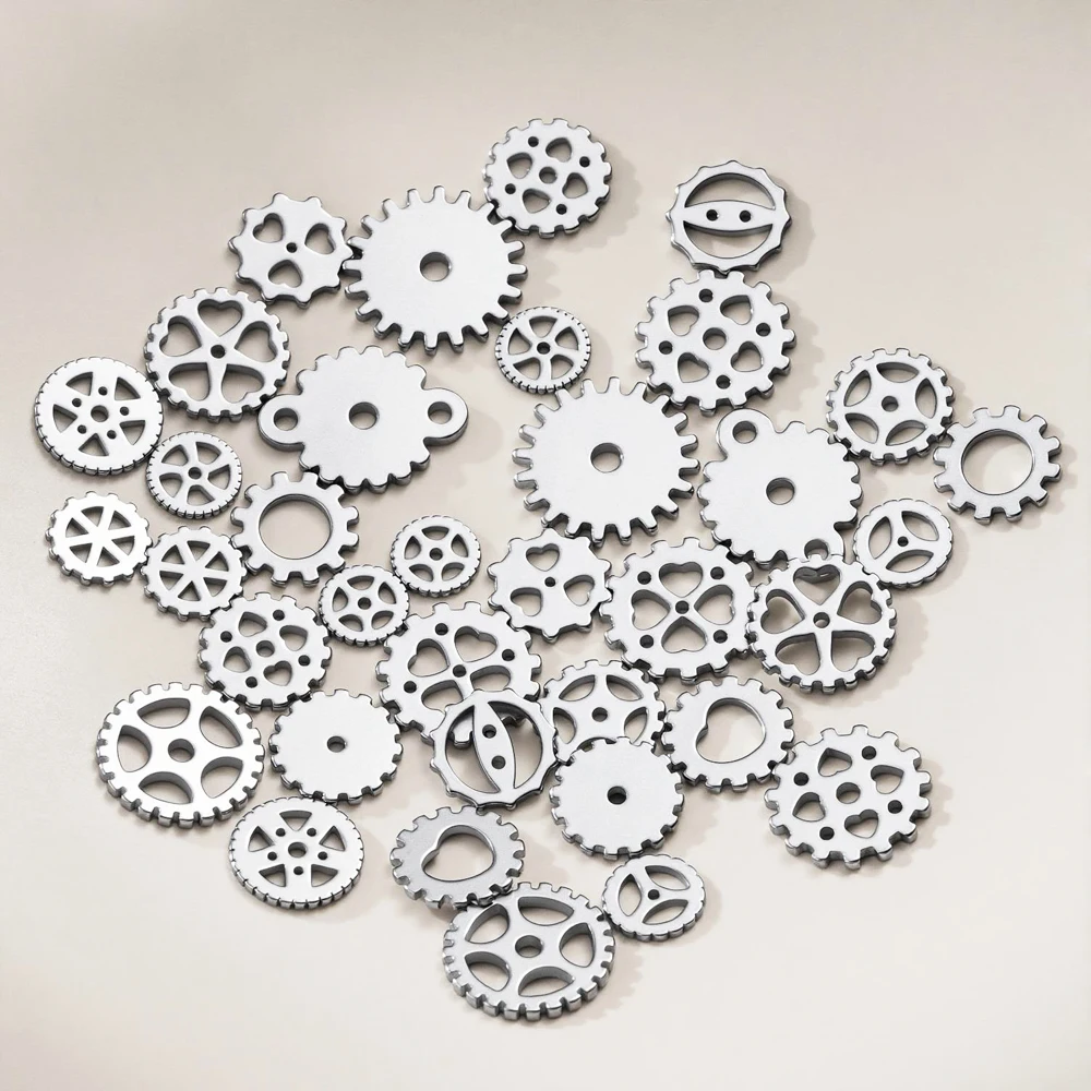 20g Edelstahl Vintage Zahnrad-Uhr-Anhänger im Punk-Stil, mechanischer Steampunk-Anhänger für DIY-Schmuckherstellungszubehör – Detail 5