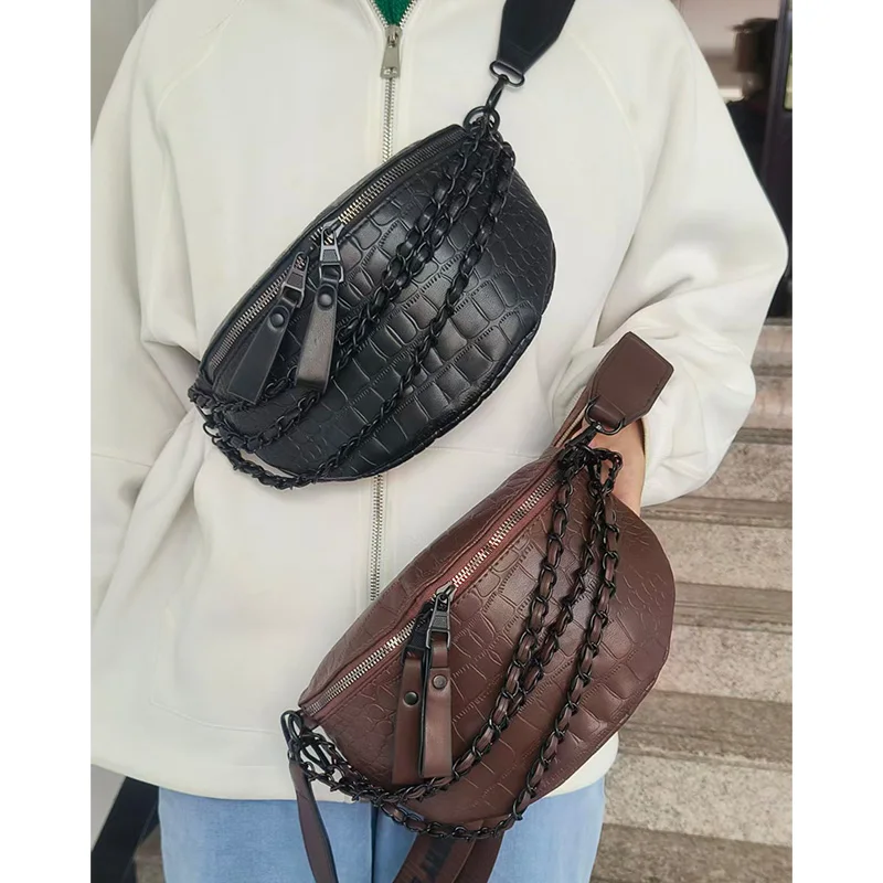 

2025 new Women Crossbody Chest Bag fashion Crocodile pattern Waist Bag Luxury Lady Shoulder Bags Phone Purse Designer Chest Pack