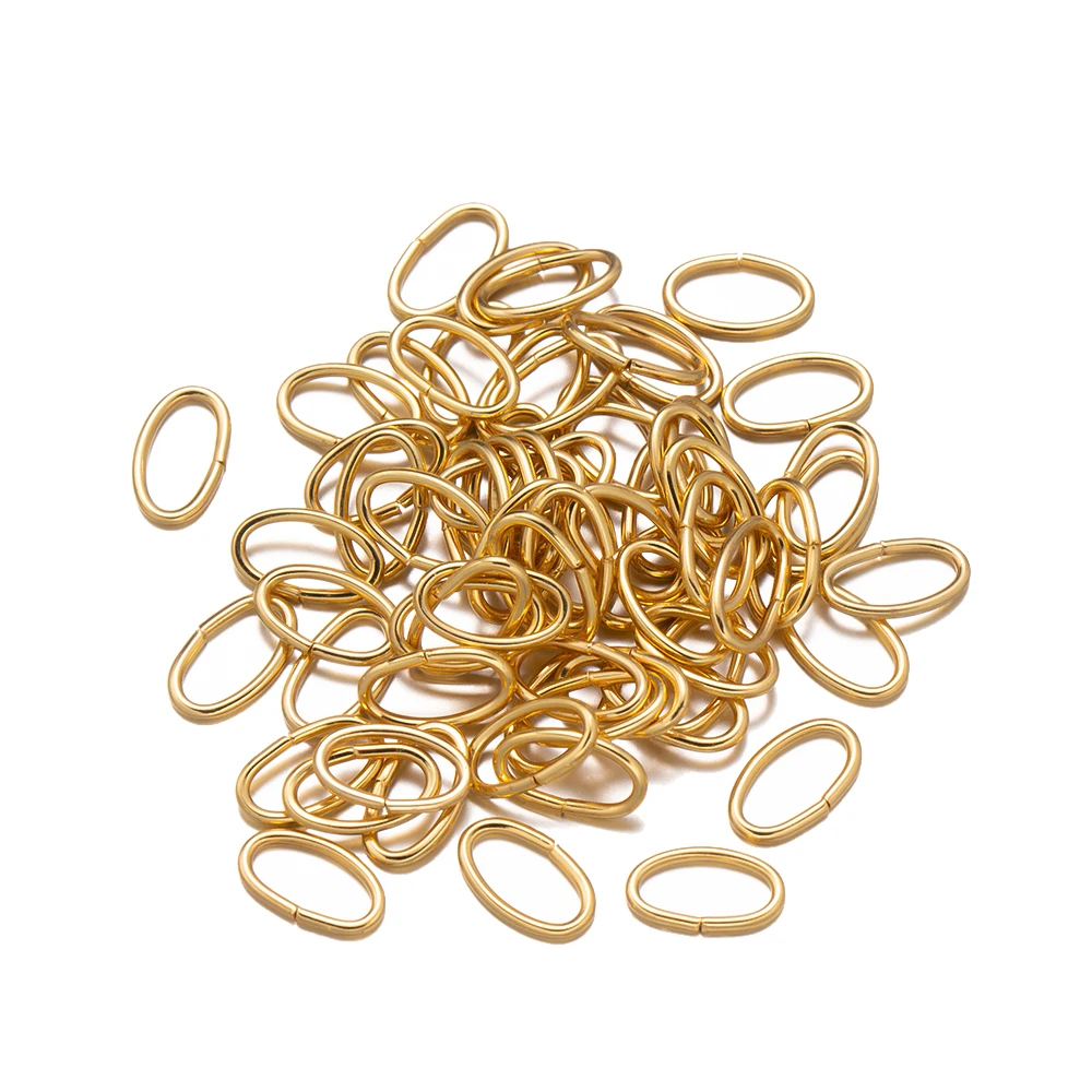 50Pcs 5/6/8/10mm Stainless Steel Gold Color Does Not Fade Open Oval Jump Ring DIY Bracelet Necklace Jewelry Making Connectors