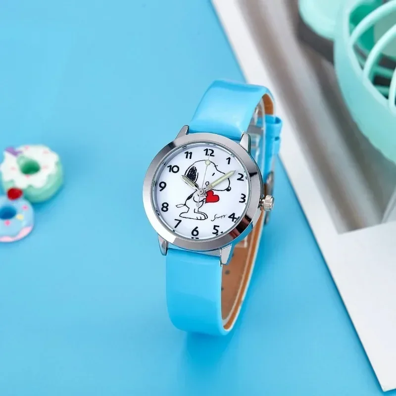 Snoopy Women\'s Watch Cartoon Quartz Casual Wristwatches Leather Clock for Children Teenager Boy Girl Student Gifts Toys for Kids