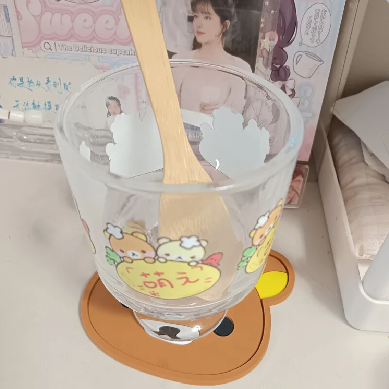 릴라쿠마 실리콘 컵 코스터 귀여운 단열 다기능 식탁용 커피 차 음료 컵 홈 키친 용품 썸네일 3