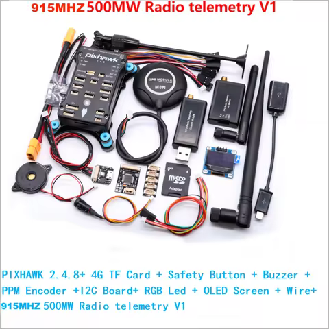 Pixhawk 2.4.8 PRO PX4 PIX 32 Bit Flight Controller+M8N GPS+ 433/915Mhz 100/500mw Radio Telemetry+Safety Switch+Buzzer+rgb+I2C